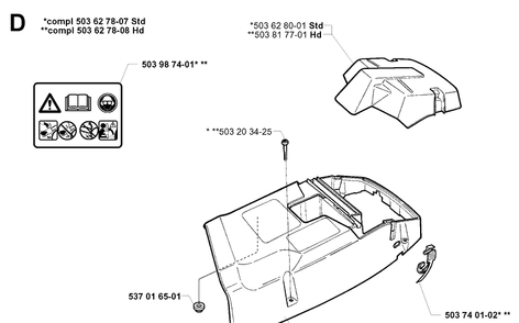 Cover 2 Diagram and Parts List for 362XP 19994500001-20014000000 Husqvarna Chainsaw