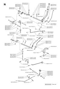 Controls Diagram and Parts List for R16H 1999-02 Husqvarna Lawn Tractor