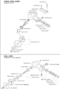 Gearbox Diagram and Parts List for 232L 2007-01 Husqvarna Trimmer