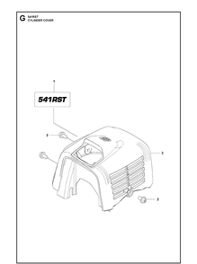 Cylinder Cover Diagram and Parts List for 541RST  Husqvarna Brush Cutter