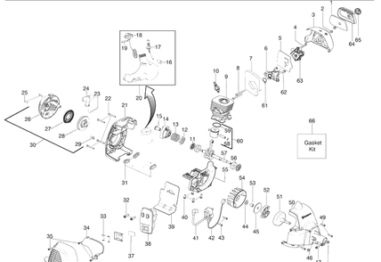 Engine Diagram and Parts List for 125L 2009-09 Husqvarna Trimmer