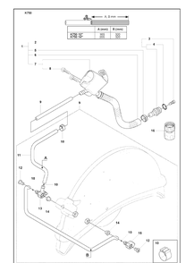 Wet Cutting Kit Diagram and Parts List for K750 2008-10 Husqvarna Lawn Tractor Accessories