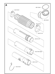 Tube Diagram and Parts List for 180BT 20080500001-20084000000 Husqvarna Leaf Blower / Vacuum