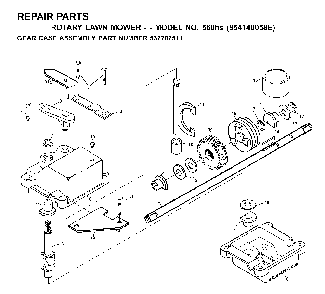 Gear Case Diagram and Parts List for 560HS (954140058E, 532702511)(1999-12) Husqvarna Lawn Mower