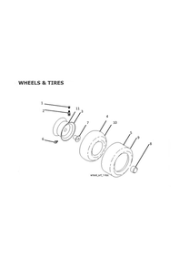 Wheels And Tires Diagram and Parts List for TC130 2020 Husqvarna Lawn Tractor