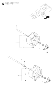 Wheels And Tires Diagram and Parts List for RIDER175 (966828401)(2008-05) Husqvarna Lawn Mower