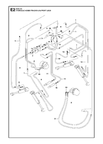 Hydraulic Hoses Tracks And Support Legs Diagram and Parts List for DXR270 (1 & Above)(2013-08) Husqvarna Demolition Hammer