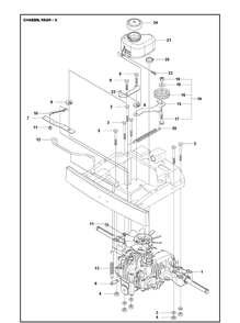 Chassis Rear 2 Diagram and Parts List for R320XAWD (970545301)(2022-01) Husqvarna Lawn Mower