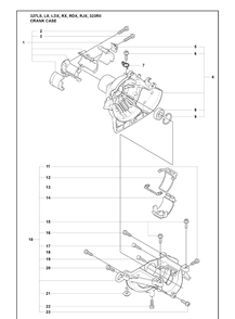 Crank Case Diagram and Parts List for 323RII 2009-08 Husqvarna Trimmer