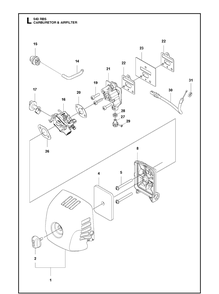 Carburetor And Air Filter Diagram and Parts List for 543RBX 20154400001-Current Husqvarna Brush Cutter