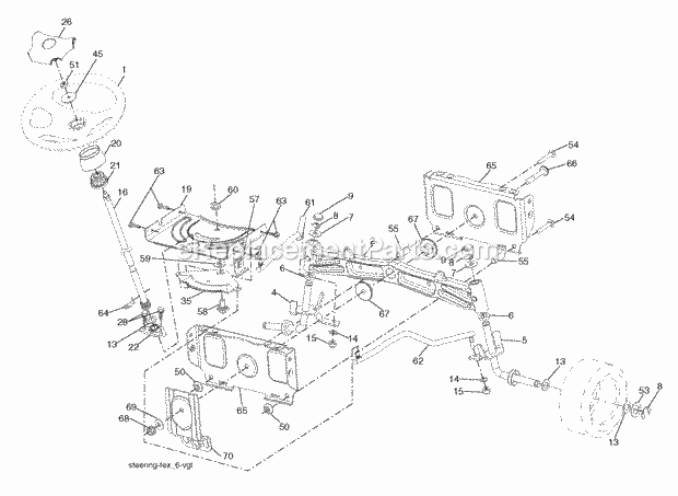 Seat Assembly Diagram and Parts List for PBGT22H48 2006 Husqvarna Lawn Tractor