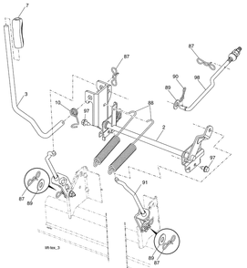 Mower Lift Diagram and Parts List for YTH2454 (96043002204)(2006-09) Husqvarna Lawn Mower