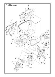 Steering Column Diagram and Parts List for P520D 20120100001 - 20143999999 Husqvarna Lawn Tractor