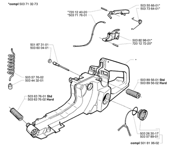 Tank Assembly Diagram and Parts List for 362EPA 1999-05 Husqvarna Chainsaw