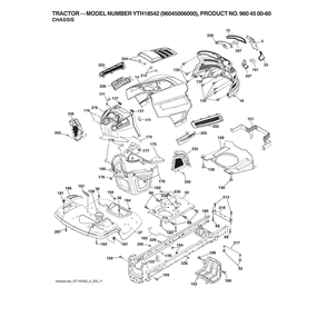 Chassis Diagram and Parts List for 96045006000  Husqvarna Lawn Tractor