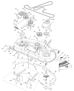 Mower Deck Diagram and Parts List for YTH2454 (96043002204)(2006-09) Husqvarna Lawn Mower