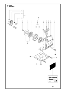 Starter Diagram and Parts List for 326EX  Husqvarna Edger