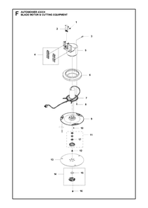 Blade Motor And Cutting Equipment Diagram and Parts List for 430XH 2020 Husqvarna Lawn Mower