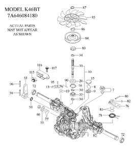 Transmission Diagram and Parts List for YTH2348 (917240443)(2012-11) Husqvarna Lawn Tractor