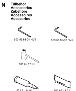 Accessories 2 Diagram and Parts List for 257 19980900001-19992300000 Husqvarna Chainsaw