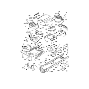 Chassis Diagram and Parts List for YTS4500  Husqvarna Lawn Tractor