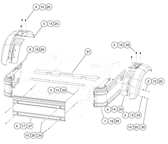 Side Panels And Rear Fenders Diagram and Parts List for HUV4421GXP 2009 Husqvarna Lawn Tractor