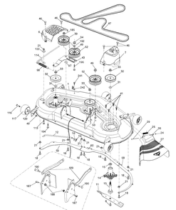 Mower Deck / Cutting Deck Diagram and Parts List for YTH26V54 (96043013201)(2011-08) Husqvarna Lawn Tractor