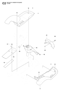 Cover 2 Diagram and Parts List for R15-V2AWD (965094701)(2007-01) Husqvarna Lawn Tractor