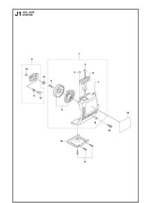 Starter Diagram and Parts List for 223R 2011 Husqvarna Brush Cutter