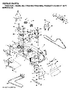 Mower Deck / Cutting Deck Diagram and Parts List for YTH2248B (954571977)(2004-06) Husqvarna Lawn Tractor
