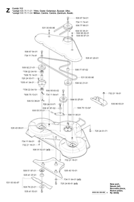 44-Inch/112cm Cutting Deck Diagram and Parts List for R16 2003-01 Husqvarna Lawn Tractor
