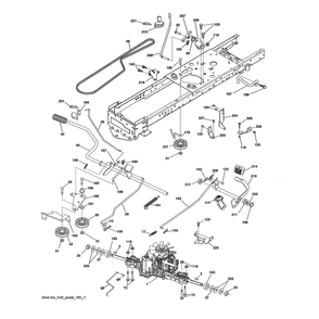 Drive Diagram and Parts List for 96043025900  Husqvarna Lawn Tractor