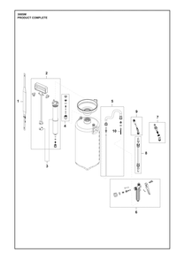 Complete Product Diagram and Parts List for 308SM  Husqvarna Sprayer