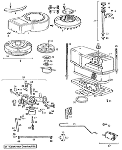 Engine B&s Model 281707, Type 0412-01 (Part 2) Diagram and Parts List for YT120 (954000061)(1990-01) Husqvarna Lawn Tractor