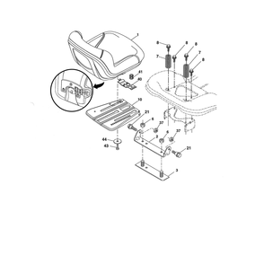 Seat Diagram and Parts List for YTH2348-917240440  Husqvarna Lawn Tractor