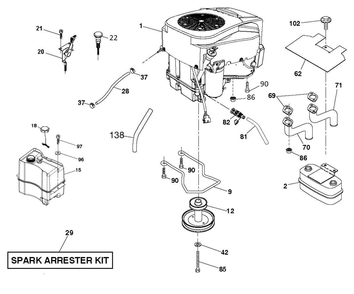Engine Diagram and Parts List for YTH21546  Husqvarna Lawn Tractor