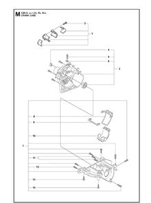 Crankcase Diagram and Parts List for 326LDX 20091800001-Current Husqvarna Edger