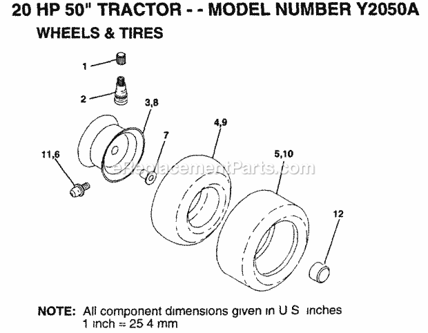 Transaxle Diagram and Parts List for Y2050C 1993 Husqvarna Lawn Tractor