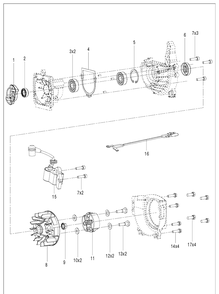 Crankcase And Clutchdrum Diagram and Parts List for 323S15 967078301 Husqvarna Sprayer