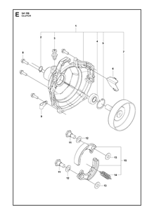 Clutch Diagram and Parts List for 541RB  Husqvarna Brush Cutter
