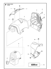 Cover Diagram and Parts List for 325HE3 966787601 from 20150100001-current Husqvarna Hedge Trimmer