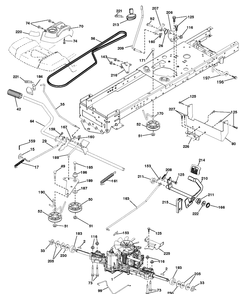 Drive Diagram and Parts List for YTH2042TD (96041022000)(2010-12) Husqvarna Lawn Tractor