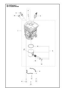 Part Location Diagram of 544098401 Husqvarna Piston ring