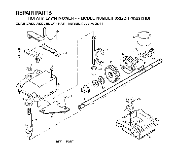 Gear Case Diagram and Parts List for 6522CHB (954222725)(2001-10) Husqvarna Lawn Mower