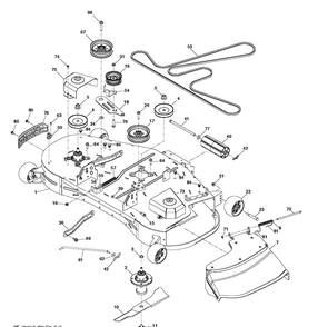 Mower Deck / Cutting Deck Diagram and Parts List for TS348XD (96043032000)(2019-08) Husqvarna Lawn Tractor