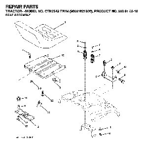 Seat Diagram and Parts List for CTH2542TWIN (96061021800, 960610218)(2007-04) Husqvarna Lawn Tractor