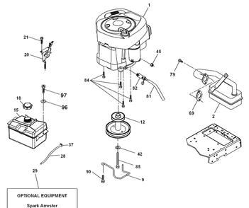 Engine Diagram and Parts List for PB195H42LT (96042003600)(2007-08) Husqvarna Lawn Mower