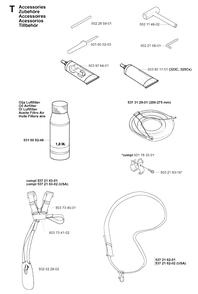 Accessories Diagram and Parts List for 325RDX 20051800001 & Above Husqvarna Trimmer