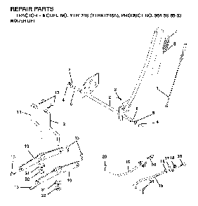 Mower Lift / Deck Lift Diagram and Parts List for YTH1746A (954568533)(2002-01) Husqvarna Lawn Tractor