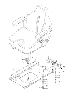 Seat Diagram and Parts List for Z554 (96766960100)(2017-06) Husqvarna Lawn Mower
